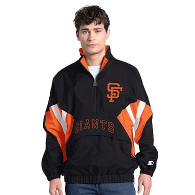 Men's Starter Black San Francisco Giants Cooperstown Chief Half-Zip Pullover