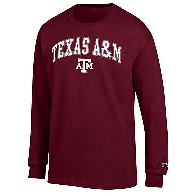 Men's Champion Maroon Texas A&M Aggies Arch Over Logo Long Sleeve T-Shirt
