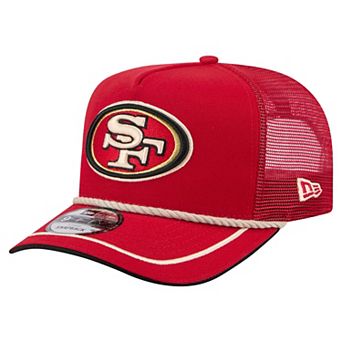 Men's New Era Scarlet San Francisco 49ers Vintage Team Rope A-Frame Trucker 9FIFTY Snapback Hat