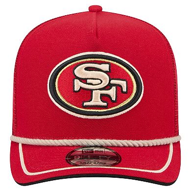 Men's New Era Scarlet San Francisco 49ers Vintage Team Rope A-Frame Trucker 9FIFTY Snapback Hat