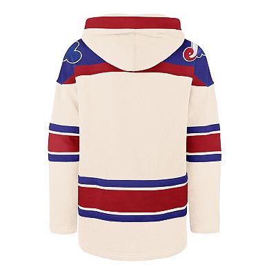 Men's '47 Cream Montreal Expos Cooperstown Collection Superior Lacer Pullover Hoodie
