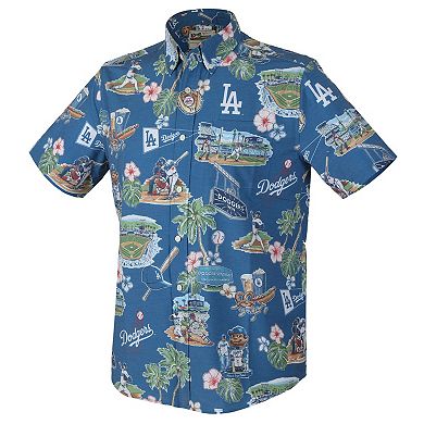 Men's Reyn Spooner Royal Los Angeles Dodgers Scenic Tri-Blend Performance Button-Up Top