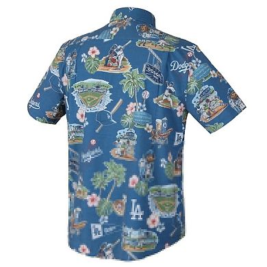Men's Reyn Spooner Royal Los Angeles Dodgers Scenic Tri-Blend Performance Button-Up Top