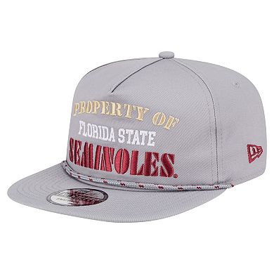 Men's New Era Gray Florida State Seminoles Golfer Vintage Adjustable Hat