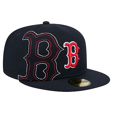 Men's New Era Navy Boston Red Sox Yarn Stitch 59FIFTY Fitted Hat