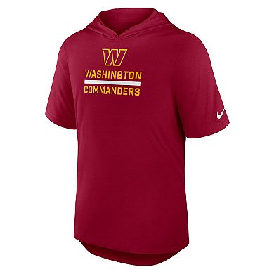 Men's Nike Burgundy Washington Commanders Lockup Tri-Blend Hoodie T-Shirt