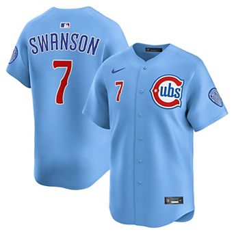 Men's Nike Dansby Swanson Baby Blue Chicago Cubs 2nd Alternate Limited Player Jersey