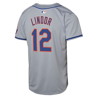 Youth��Nike Francisco Lindor Gray New York Mets Road Limited Player Jersey