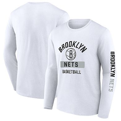 Men's Fanatics White Brooklyn Nets Long Sleeve T-Shirt