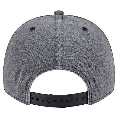 Men's New Era Charcoal Philadelphia 76ers Throwback Washed Pre-Curved 9FIFTY Snapback Hat