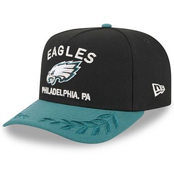 Youth New Era Black/Midnight Green Philadelphia Eagles 2025 NFL Draft A-Frame 9FIFTY Snapback Hat