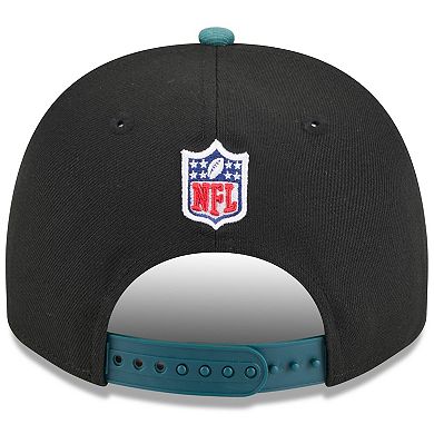 Youth New Era Black/Midnight Green Philadelphia Eagles 2025 NFL Draft A-Frame 9FIFTY Snapback Hat