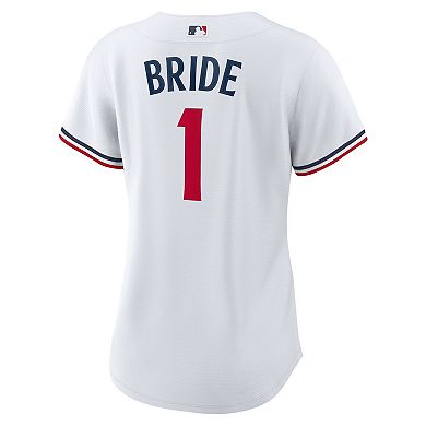 Women's Nike White Minnesota Twins #1 Bride Home Replica Jersey