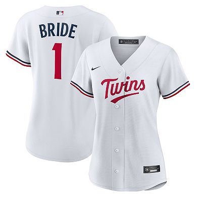 Women's Nike White Minnesota Twins #1 Bride Home Replica Jersey