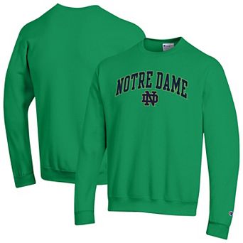 Men's Champion Green Notre Dame Fighting Irish Arch Over Logo Pullover Sweatshirt