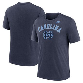 Men's Nike Heather Navy North Carolina Tar Heels Legacy Arch Tri-Blend T-Shirt