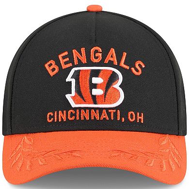 Men's New Era Black/Orange Cincinnati Bengals 2025 NFL Draft 9FORTY A-Frame M-Crown Adjustable Hat