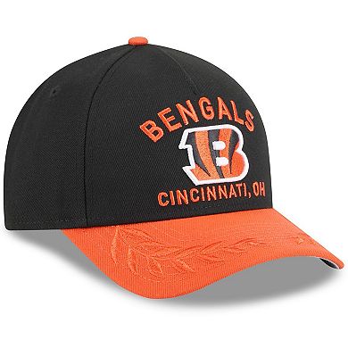 Men's New Era Black/Orange Cincinnati Bengals 2025 NFL Draft 9FORTY A-Frame M-Crown Adjustable Hat