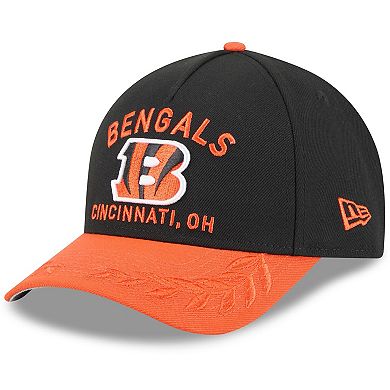Men's New Era Black/Orange Cincinnati Bengals 2025 NFL Draft 9FORTY A-Frame M-Crown Adjustable Hat