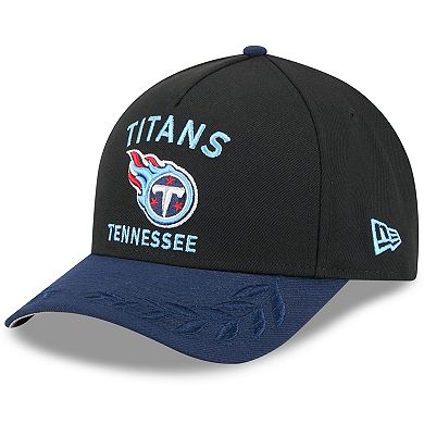 Men's New Era Black/Navy Tennessee Titans 2025 NFL Draft 9FORTY A-Frame M-Crown Adjustable Hat