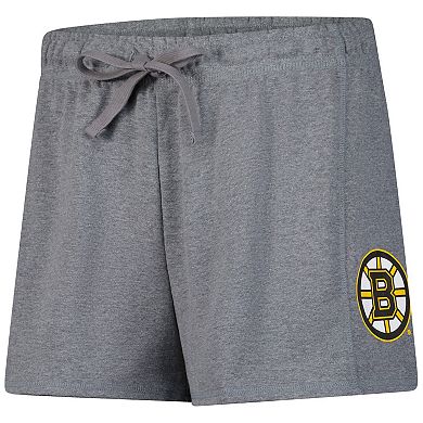 Women's Fanatics Heather Gray Boston Bruins Logo Shorts