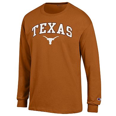 Men's Champion Texas Orange Texas Longhorns Arch Over Logo Long Sleeve