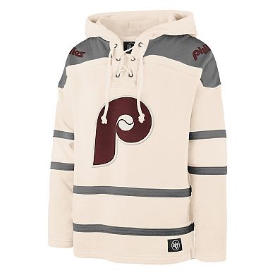 Men's '47 Cream Philadelphia Phillies Superior Lacer Pullover Hoodie