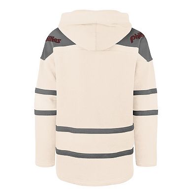 Men's '47 Cream Philadelphia Phillies Superior Lacer Pullover Hoodie