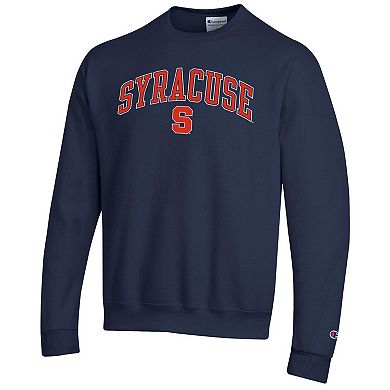 Men's Champion Navy Syracuse Orange Arch Over Logo Pullover Sweatshirt