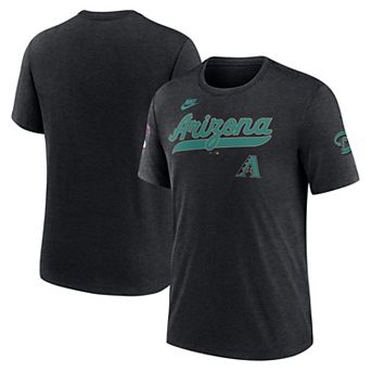 Men's Nike Heather Black Arizona Diamondbacks Cooperstown Collection Eras Tri-Blend T-Shirt
