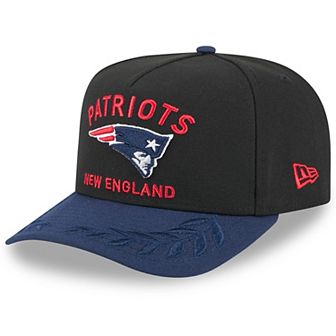 Youth New Era Black/Navy New England Patriots 2025 NFL Draft A-Frame 9FIFTY Snapback Hat