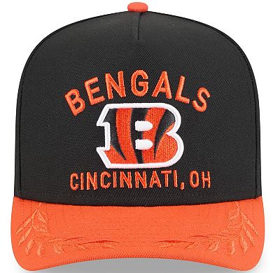 Youth New Era Black/Orange Cincinnati Bengals 2025 NFL Draft A-Frame 9FIFTY Snapback Hat