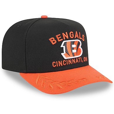 Youth New Era Black/Orange Cincinnati Bengals 2025 NFL Draft A-Frame 9FIFTY Snapback Hat