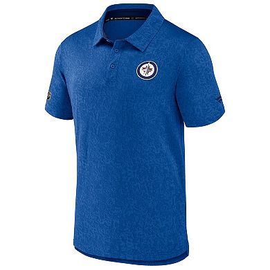 Men's Fanatics Blue Winnipeg Jets Jacquard Polo