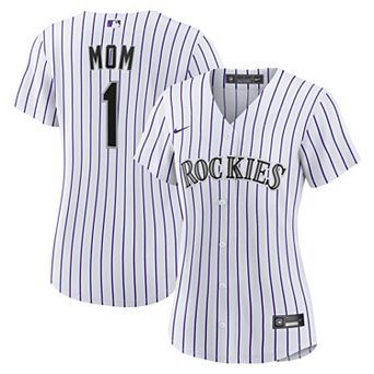Women's Nike White Colorado Rockies #1 Mom Home Replica Jersey