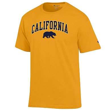 Men's Champion Gold Cal Bears Arch Over Logo T-Shirt