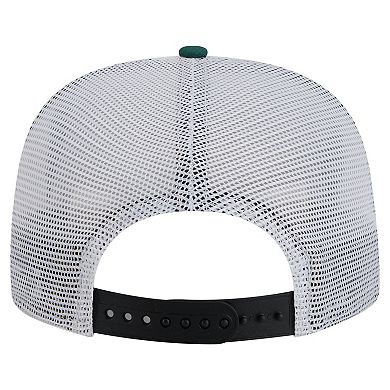 Men's New Era Black/Hunter Green Milwaukee Bucks Throwback Dye Golfer Snapback Hat