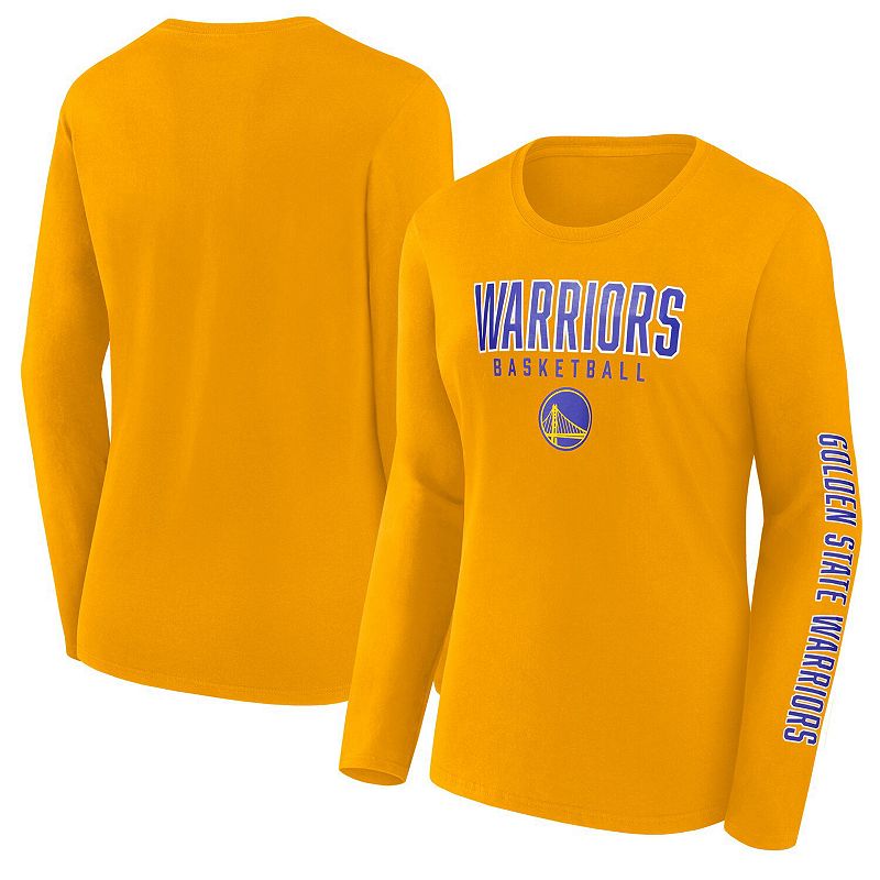 Women's Fanatics Gold Golden State Warriors Top Baller Long Sleeve T-Shirt,