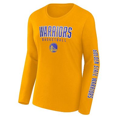 Women's Fanatics Gold Golden State Warriors Top Baller Long Sleeve T-Shirt