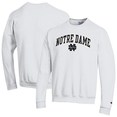 Men's Champion White Notre Dame Fighting Irish Arch Over Logo Pullover Sweatshirt