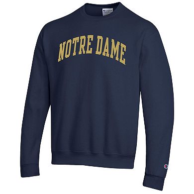 Men's Champion Navy Notre Dame Fighting Irish Basic Arch Fleece Pullover Sweatshirt