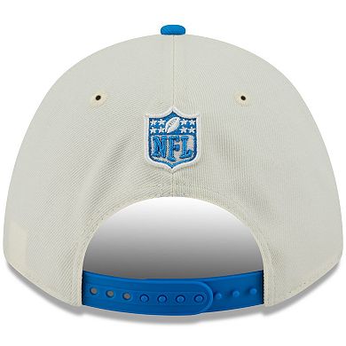 Men's New Era Cream/Blue Detroit Lions 2025 NFL Draft 9FORTY A-Frame M-Crown Adjustable Hat