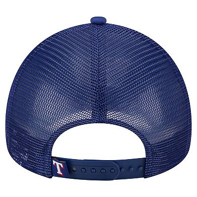 Men's New Era White/Royal Texas Rangers Trucker A-Frame 9FORTY Adjustable Hat