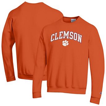 Men's Champion Orange Clemson Tigers Arch Over Logo Pullover Sweatshirt