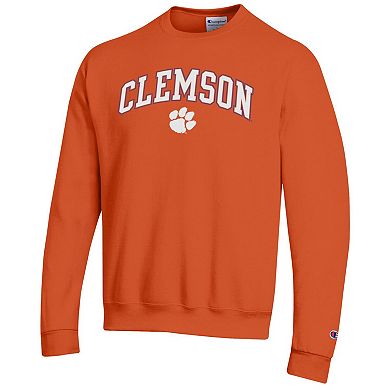 Men's Champion Orange Clemson Tigers Arch Over Logo Pullover Sweatshirt