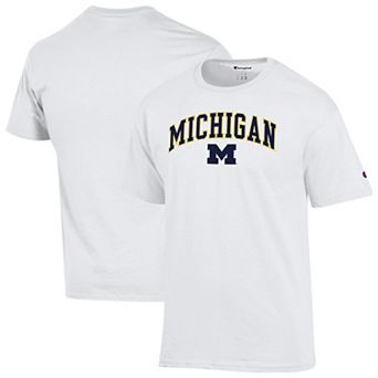 Men's Champion White Michigan Wolverines Arch Over Logo T-Shirt