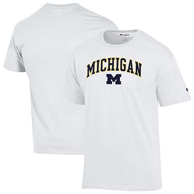 Men's Champion White Michigan Wolverines Arch Over Logo T-Shirt