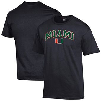 Men's Champion Black Miami Hurricanes Arched Logo T-Shirt