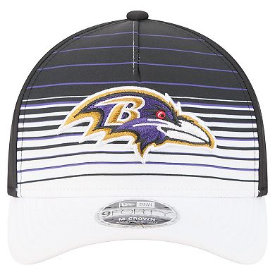 Men's New Era White/Black Baltimore Ravens Adventure Gradient 9FORTY M-Crown A-Frame Adjustable Hat