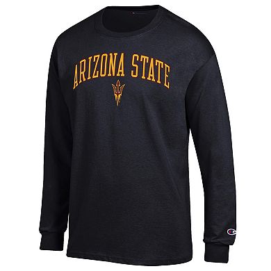 Men's Champion Black Arizona State Sun Devils Arch Over Logo Long Sleeve T-Shirt